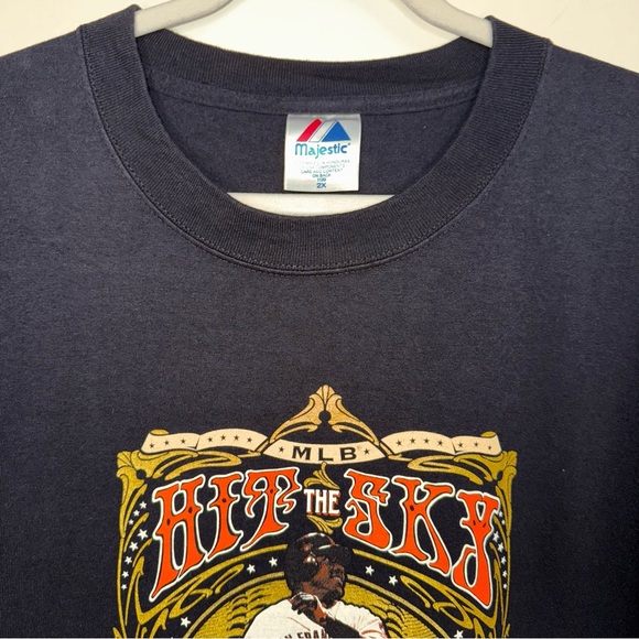 Vintage Rare 2006 Barry Bonds 2XL Shirt  Hit The Sky World Tour Giants  MLB Y2K - Picture 4 of 8